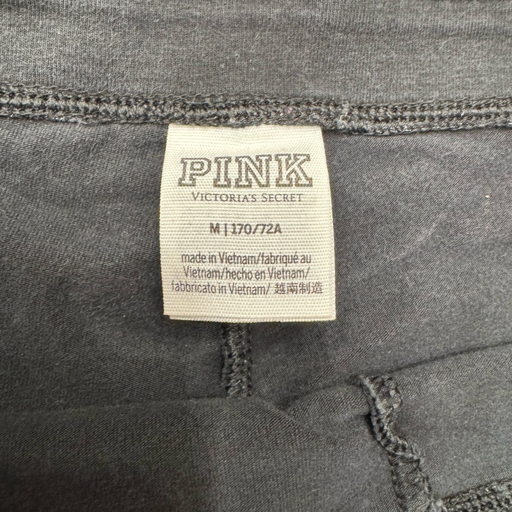PINK Victoria's Secret Kids Black Leggings with White Stripes - Picture 6 of 6